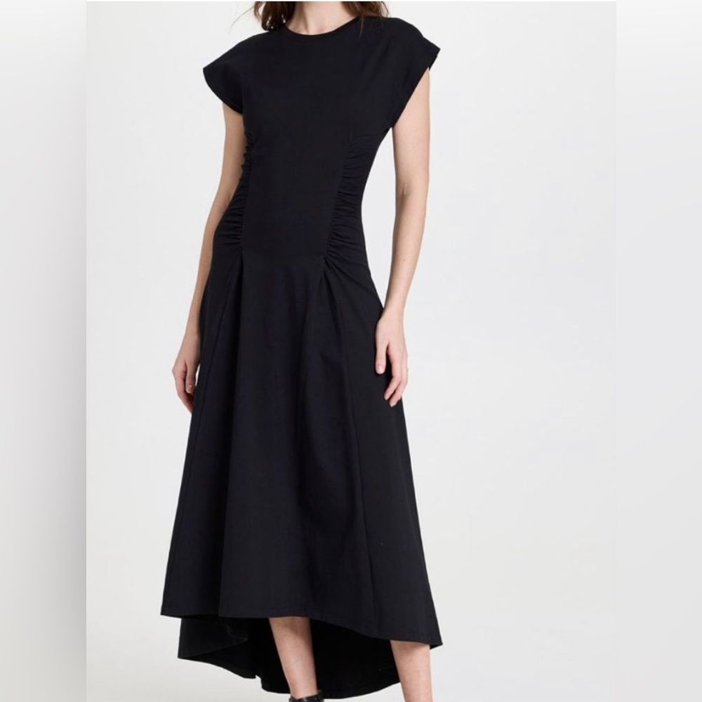 Frame fitted flare dress in black size Large